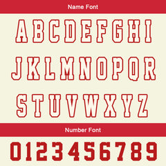 Maßgeschneiderte Rot Creme Letterman Varsity Jacket Individuelle Stickerei Druck nach Ihrem Wunsch