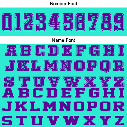 Benutzerdefinierter Cyan Lila Basketball Jersey Uniform Anzug gedruckt Ihr Logo Name Nummer