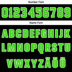 Benutzerdefinierter Schwarz Hellgrün Weiß Basketball Jersey Uniform Anzug gedruckt Ihr Logo Name Nummer