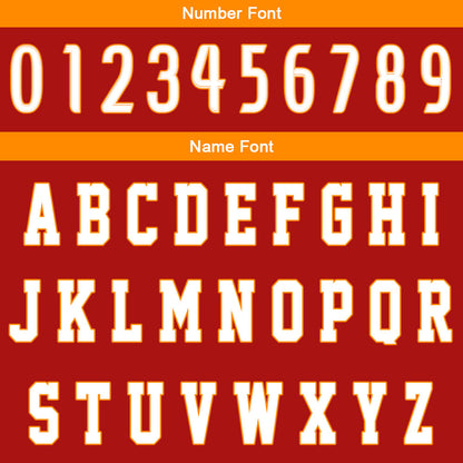 Benutzerdefinierter Rot Orange Basketball Jersey Uniform Anzug gedruckt Ihr Logo Name Nummer