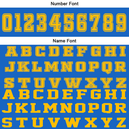 Benutzerdefinierter Blau Gelb Basketball Jersey Uniform Anzug gedruckt Ihr Logo Name Nummer