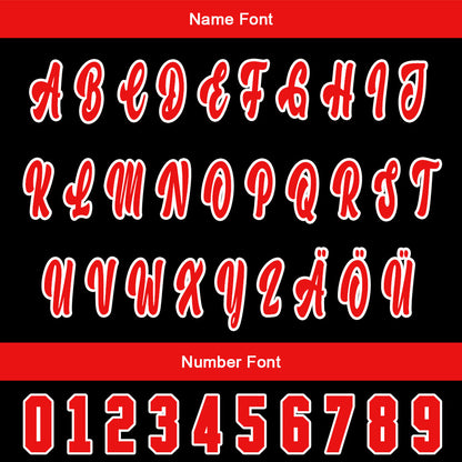 Benutzerdefiniert Schwarz Rot Personalisierter Baseball Jersey mit Farbverlauf Team Uniform mit Namen und Nummer