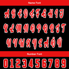 Benutzerdefiniert Schwarz Rot Personalisierter Baseball Jersey mit Farbverlauf Team Uniform mit Namen und Nummer