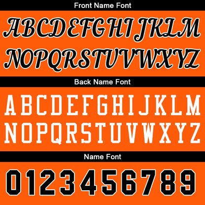 Individuelle Orange-Schwarz Basketball Jersey Shorts für Männer und Frauen Gestickter und gedruckter Name, Nummer und Logo