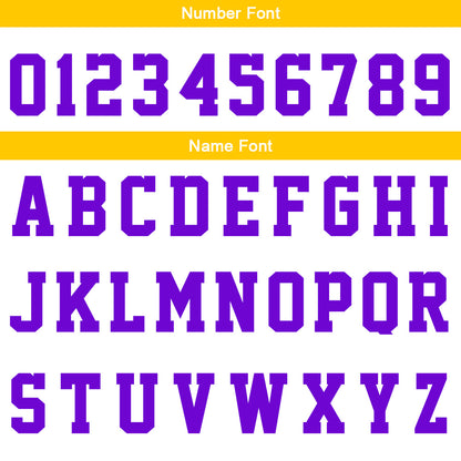 Benutzerdefinierte Gelb Lila Reversible Basketball Jersey Personalisierte Drucken Name Nummer Logo