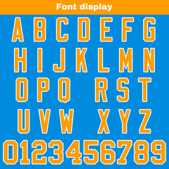 Benutzerdefinierte Blau Orange Fußball Trikots Personalisierter Name Nummer Logo