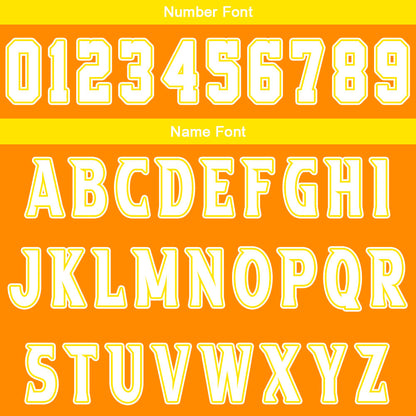 Benutzerdefinierter Orange Gelb Basketball Jersey Uniform Anzug gedruckt Ihr Logo Name Nummer