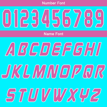 Benutzerdefinierter Hellblau Rosa Basketball Jersey Uniform Anzug gedruckt Ihr Logo Name Nummer