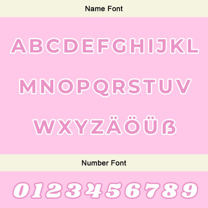 Maßgeschneiderte Weiß Rosa Letterman Varsity Jacket Individuelle Stickerei  Druck nach Ihrem Wunsch