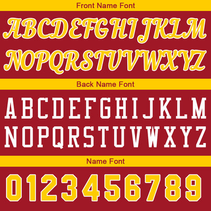 Individuelle Burgund Gelb Basketball Jersey Shorts für Männer und Frauen Gestickter und gedruckter Name, Nummer und Logo