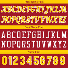 Individuelle Burgund Gelb Basketball Jersey Shorts für Männer und Frauen Gestickter und gedruckter Name, Nummer und Logo