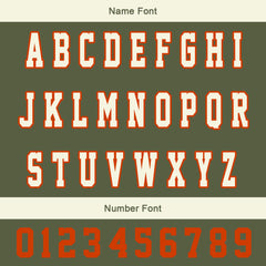 Maßgeschneiderte Creme Olivengrün Letterman Varsity Jacket Individuelle Stickerei Druck nach Ihrem Wunsch