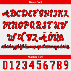 Benutzerdefiniert Weiß Rot Personalisierter Baseball Jersey mit Farbverlauf Team Uniform mit Namen und Nummer