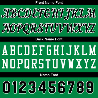 Individuelle Kellygrün Schwarz Basketball Jersey Shorts für Männer und Frauen Gestickter und gedruckter Name, Nummer und Logo