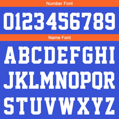 Benutzerdefinierte Blau Orange Kurzarm-Kapuzenpullover für Männer Frauen Hemden mit Kapuzen gedruckt Name Logo