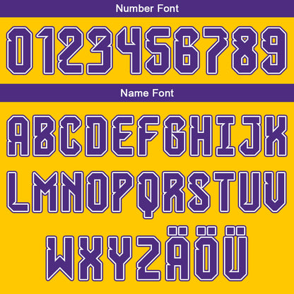 Benutzerdefinierter Gelb Lila Weiß Basketball Jersey Uniform Anzug gedruckt Ihr Logo Name Nummer