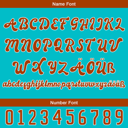 Benutzerdefiniert Cyan Orange Personalisierter Baseball Jersey mit Farbverlauf Team Uniform mit Namen und Nummer