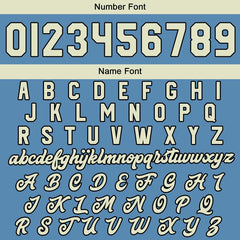 Maßgeschneiderte Hellblaue Creme Letterman Varsity Jacket Individuelle Stickerei Druck nach Ihrem Wunsch