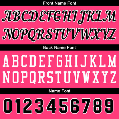 Individuelle Rosa-Schwarz Basketball Jersey Shorts für Männer und Frauen Gestickter und gedruckter Name, Nummer und Logo