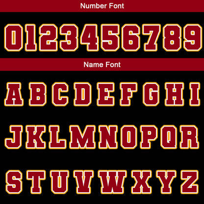 Benutzerdefiniert Schwarz Rot Gelb Wasserdichte Varsity Jacken Personalisiert genäht Name Nummer Logo zu Letterman Jacken