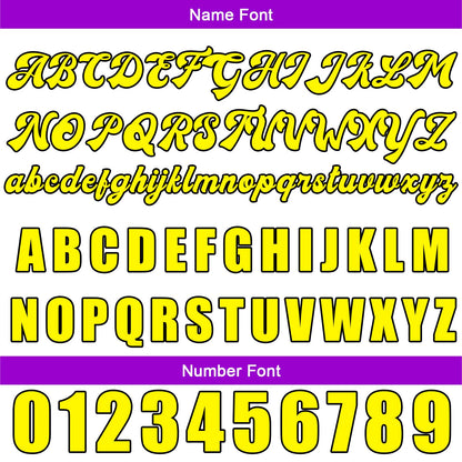 Benutzerdefinierter Lila Gelb Basketball Jersey Uniform Anzug gedruckt Ihr Logo Name Nummer