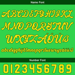 Benutzerdefiniert Grün Gelb Personalisierter Baseball Jersey mit Farbverlauf Team Uniform mit Namen und Nummer