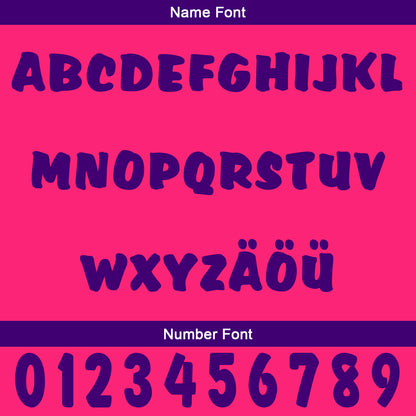 Benutzerdefiniert Fuchsia Lila Personalisierter Baseball Jersey mit Farbverlauf Team Uniform mit Namen und Nummer