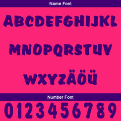 Benutzerdefiniert Fuchsia Lila Personalisierter Baseball Jersey mit Farbverlauf Team Uniform mit Namen und Nummer