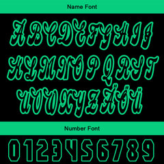 Benutzerdefiniert Grün Schwarz Personalisierter Baseball Jersey mit Farbverlauf Team Uniform mit Namen und Nummer