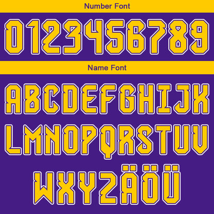 Benutzerdefinierter Lila Weiß Gelb Basketball Jersey Uniform Anzug gedruckt Ihr Logo Name Nummer
