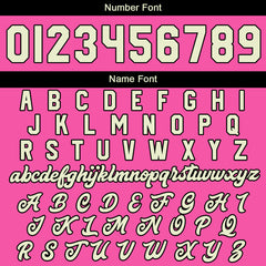 Maßgeschneiderte Rosa Creme Letterman Varsity Jacket Individuelle Stickerei Druck nach Ihrem Wunsch