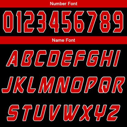 Benutzerdefinierter Schwarz Rot Basketball Jersey Uniform Anzug gedruckt Ihr Logo Name Nummer