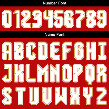 Benutzerdefinierter Schwarz Rot Gold Weiß Basketball Jersey Uniform Anzug gedruckt Ihr Logo Name Nummer