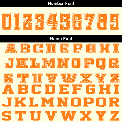 Benutzerdefinierter Creme Orange Basketball Jersey Uniform Anzug gedruckt Ihr Logo Name Nummer