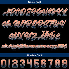 Benutzerdefiniert Schwarz Marine Blau Personalisierter Baseball Jersey mit Farbverlauf Team Uniform mit Namen und Nummer