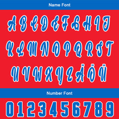 Benutzerdefiniert Rot Blau Personalisierter Baseball Jersey mit Farbverlauf Team Uniform mit Namen und Nummer