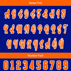 Benutzerdefiniert Blau Orange Personalisierter Baseball Jersey mit Farbverlauf Team Uniform mit Namen und Nummer
