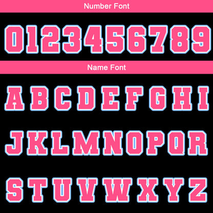 Benutzerdefiniert  Schwarz Rosa Hellblau Wasserdichte Varsity Jacken Personalisiert genäht Name Nummer Logo zu Letterman Jacken