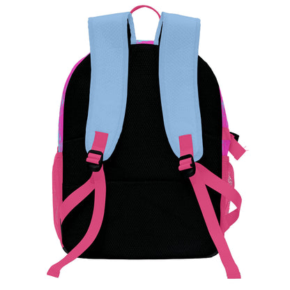 Personalisierter Basketball - und Fußballrucksack in Rosa & Hellblau mit Spielernamen & Nummern und Teamlogo #BP-0919-0035