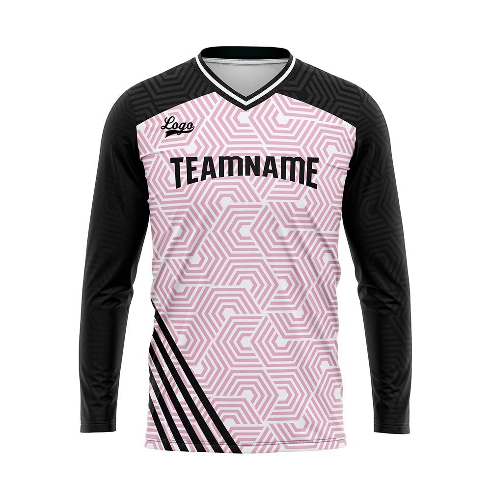 Kundenspezifisches Rosa Schwarz Basketball Fußball Schießen langes T-Shirt für Erwachsene und Kinder