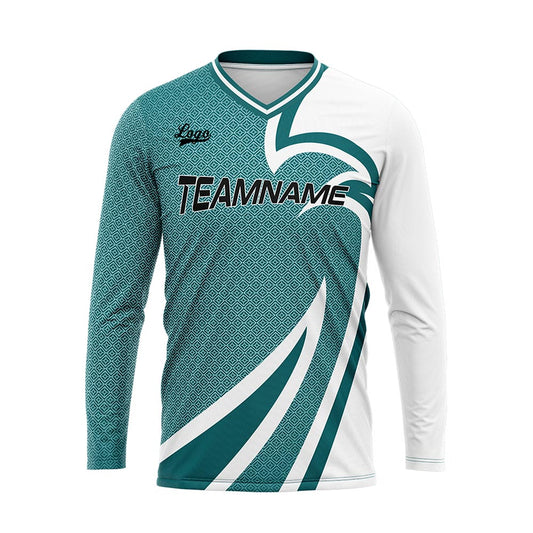 Kundenspezifisches Teal Basketball Fußball Schießen langes T-Shirt für Erwachsene und Kinder