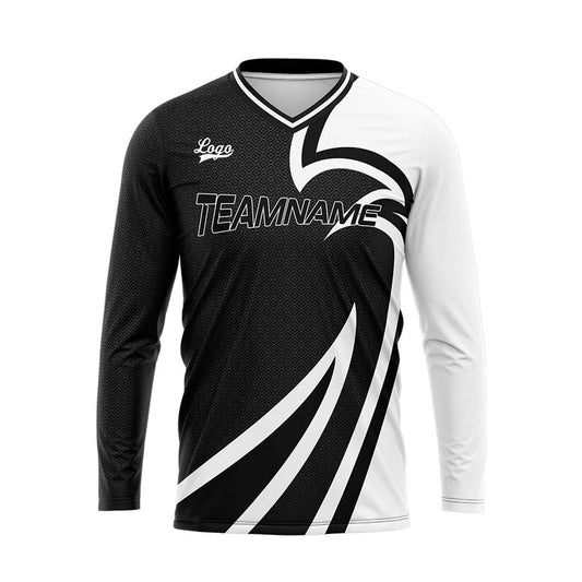 Kundenspezifisches Schwarz Basketball Fußball Schießen langes T-Shirt für Erwachsene und Kinder