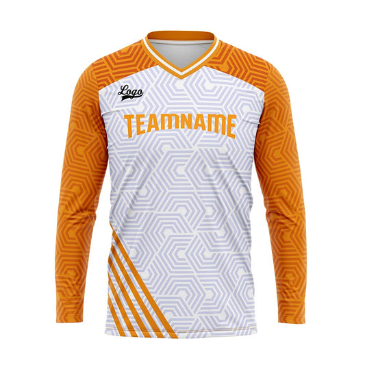 Kundenspezifisches Orange Basketball Fußball Schießen langes T-Shirt für Erwachsene und Kinder
