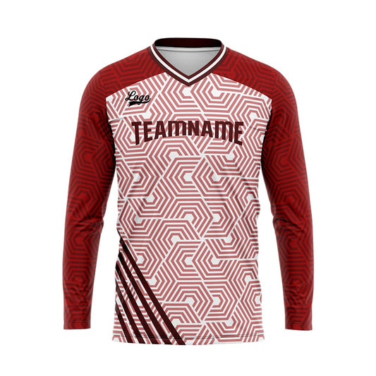 Kundenspezifisches Rot Basketball Fußball Schießen langes T-Shirt für Erwachsene und Kinder