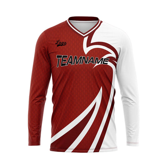 Kundenspezifisches Rot Basketball Fußball Schießen langes T-Shirt für Erwachsene und Kinder