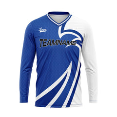 Kundenspezifisches Blau Basketball Fußball Schießen langes T-Shirt für Erwachsene und Kinder