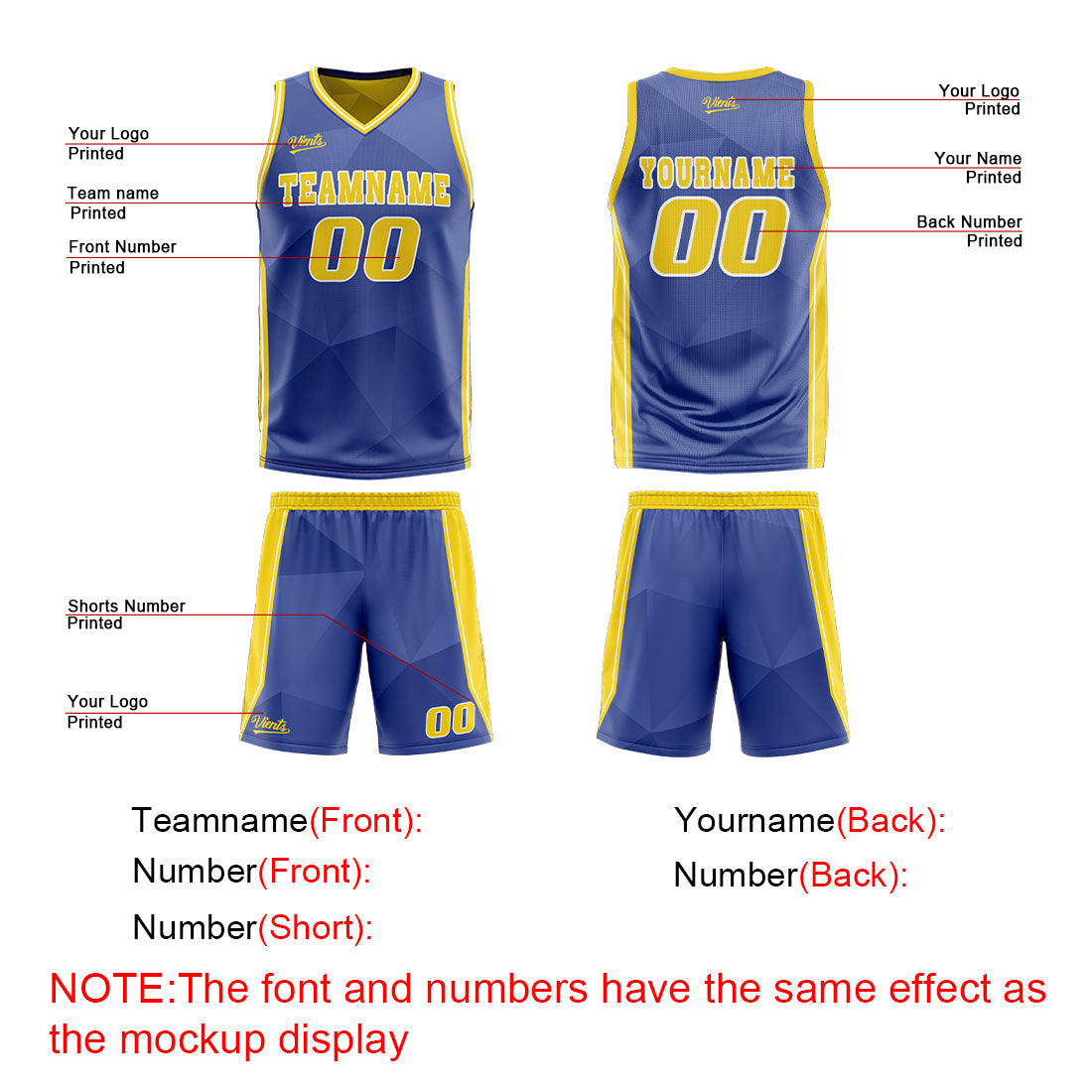 Benutzerdefinierte Blau Gelb Reversible Basketball Jersey Personalisierte Drucken Name Nummer Logo
