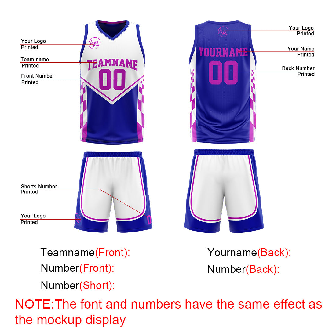 Benutzerdefinierte Blau Lila Reversible Basketball Jersey Personalisierte Print Name Nummer Logo