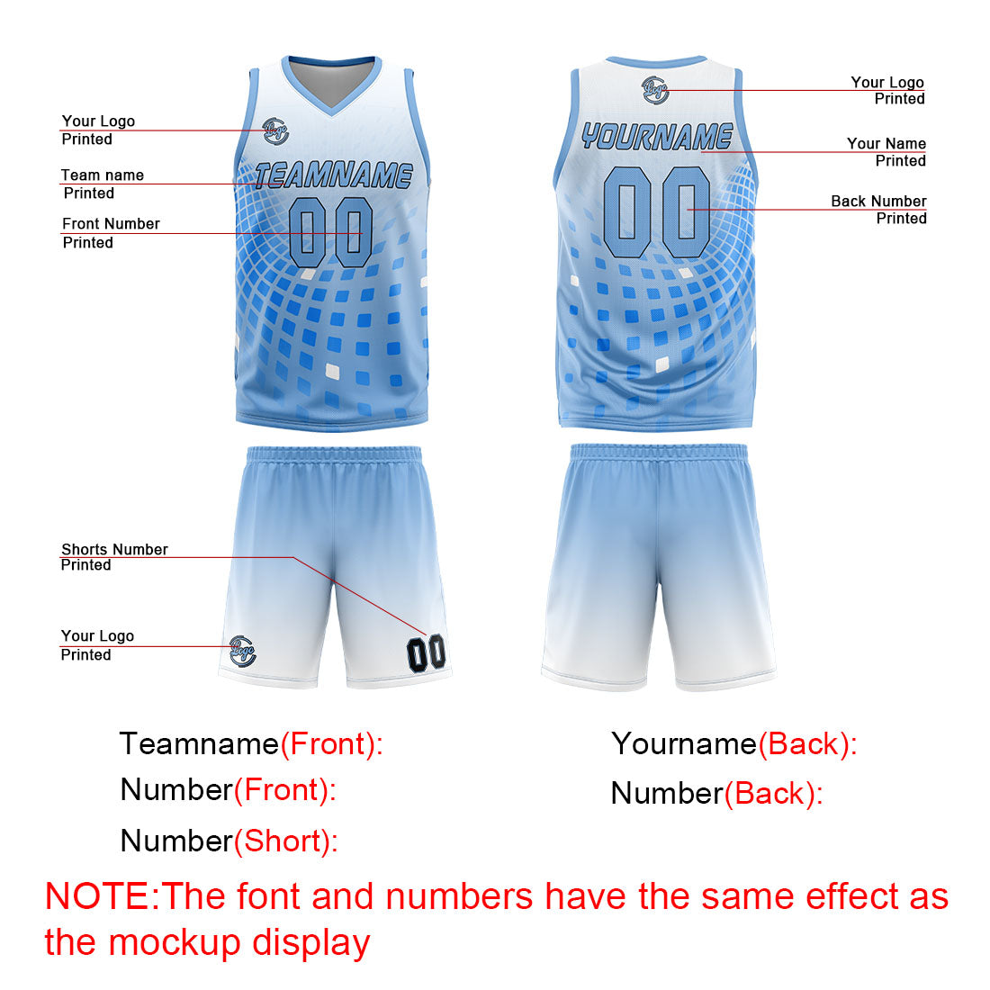 Benutzerdefinierter Weiß Blau Basketball Jersey Uniform Anzug gedruckt Ihr Logo Name Nummer