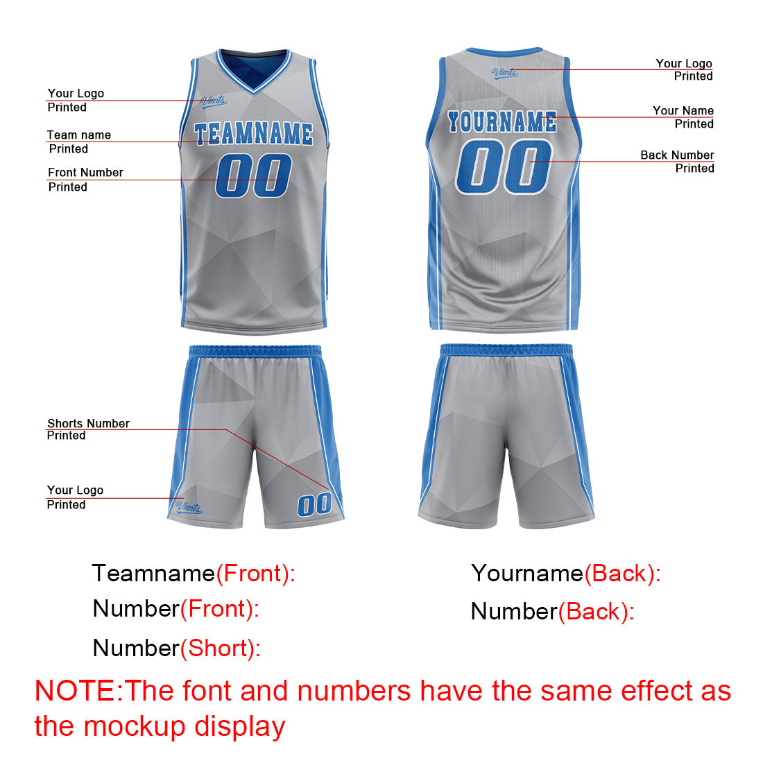 Benutzerdefinierte Grau Blau Reversible Basketball Jersey Personalisierte Drucken Name Nummer Logo